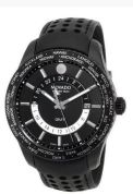 Movado Series 800 Black PVD Leather Mens Watch 2600117