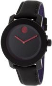 Movado Bold Black Leather Unisex Watch 3600161