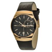 Skagen GMT Dual-Time Leather Mens Watch 983XLRLDB
