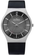 Skagen Solar Black Leather Mens Watch 833XLSLB