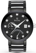 Bulova Diamond Accent Black Mens Watch 98D109